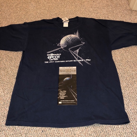 Disney Other - Disney World Epcot 25th Anniversary Map & T-Shirt